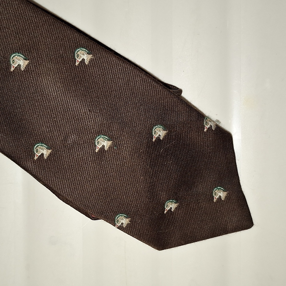 Vintage O'neil's Duckhead Necktie - Brown W Duckhead Print
